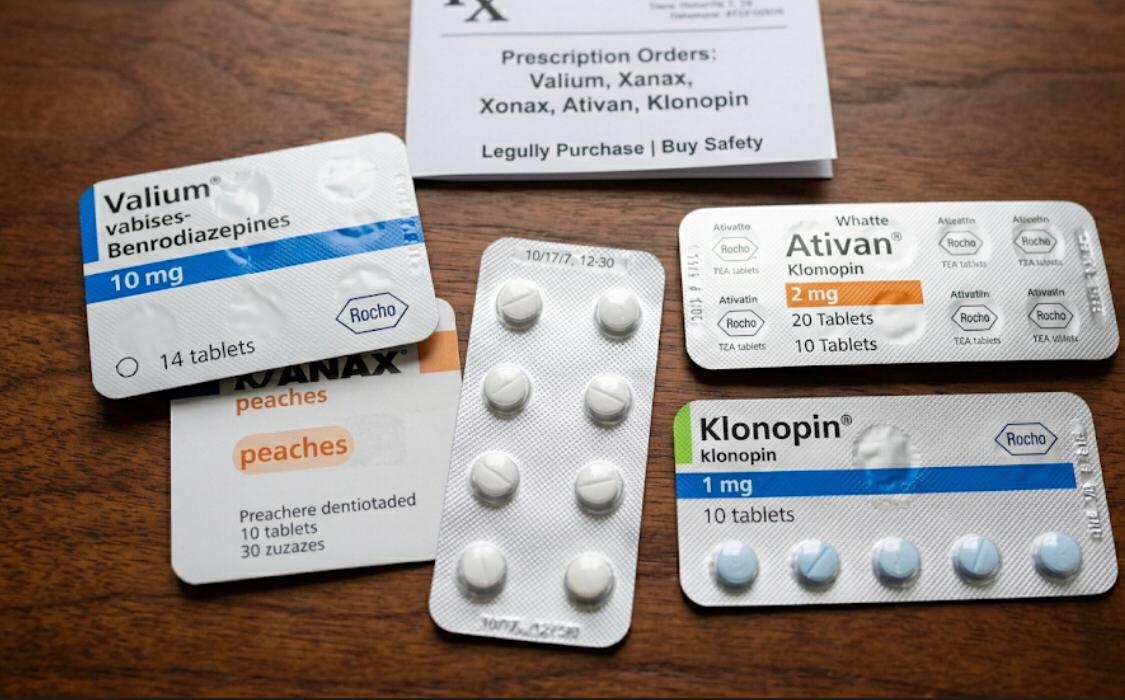 Valium,Xanax,Ativan, Klonopin-prescription medication blisters