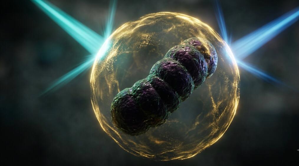 Microscopic view of antibiotic resistance and superbug bacterial shield